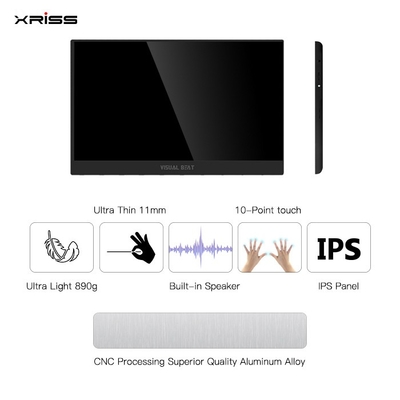 Moniteur portable de 15,6 pouces en gros FHD 4K Tactile sans contact Moniteur portable avec port HDMI de type c