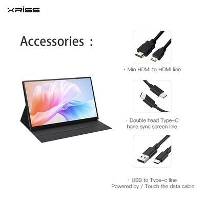 Moniteur portable de 15,6 pouces en gros FHD 4K Tactile sans contact Moniteur portable avec port HDMI de type c